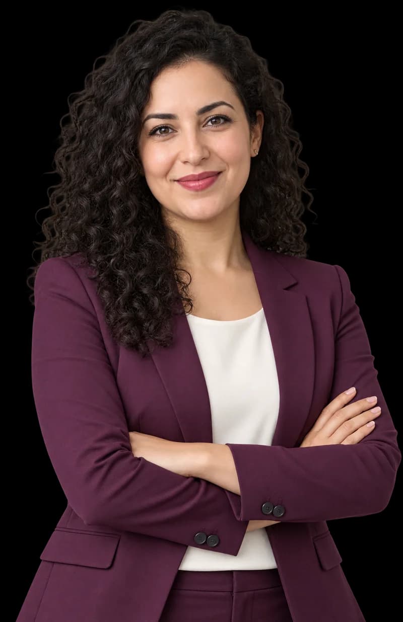 Tasweeq — conseil marketing Illustrative portrait of a brand strategy consultant.